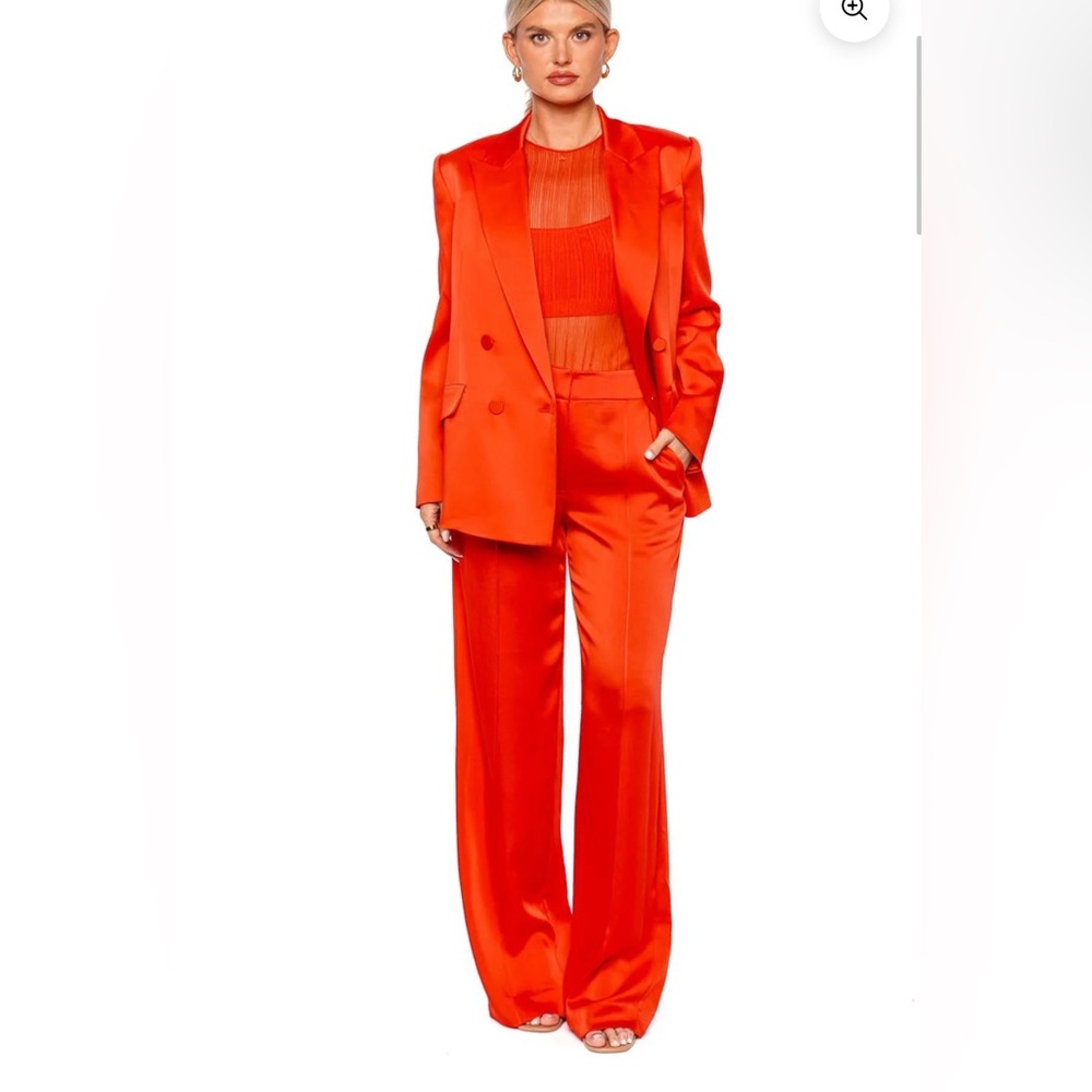 Jonathan Simkhai KYRA FLAME WIDE LEG PANT 2 orange revolve cinq